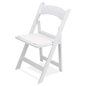 White resin folding chair