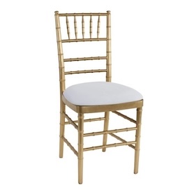 Gold Chiavari chair with pad