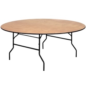 Round folding table