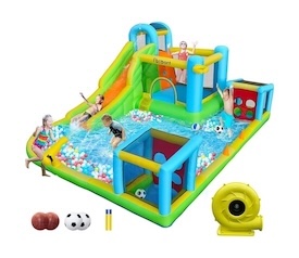 Inflatable waterslide kiddie pool